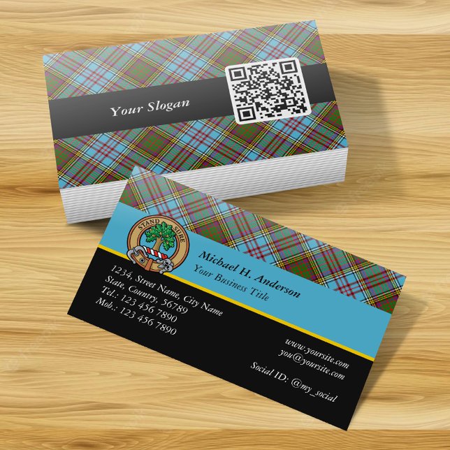 Clan Anderson Tartan Cartão de visita (Criador carregado)