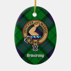 Clan Armstrong Crest sobre o ornamento cerâmico de