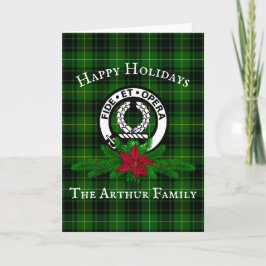 Clan Arthur Crest Crachá & Cartão de Natal Tartan