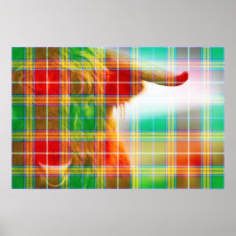 Clan Baxter Tartan & Hairy Coo Poster