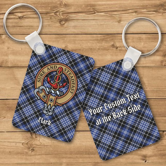 Clan Clark Crest sobre Tartan Chaveiro (Criador carregado)
