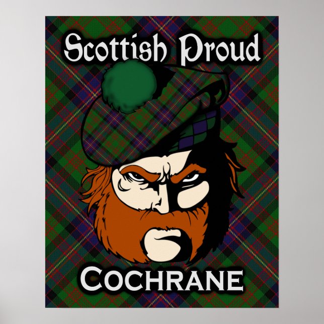Clan Cochrane Scottish Tartan Poster (Frente)
