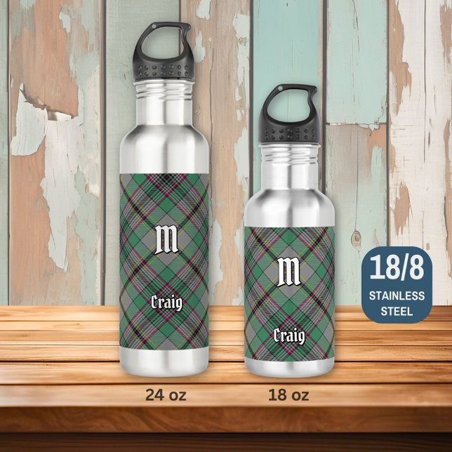 Clan Craig Tartan Garrafa de Água de Aço Inoxidáve (Criador carregado)