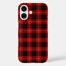 Clan Cunningham Tartan Bright Red and Black Xadrez