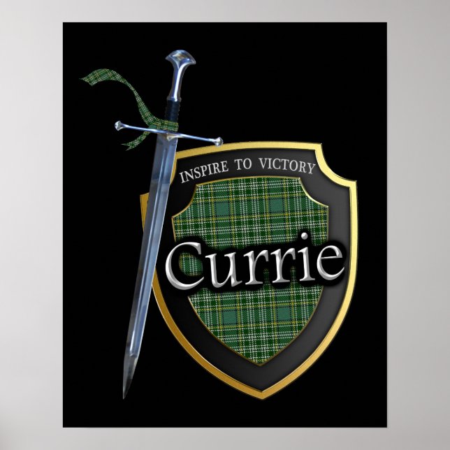 Clan Currie Scottish Tartan Poster (Frente)