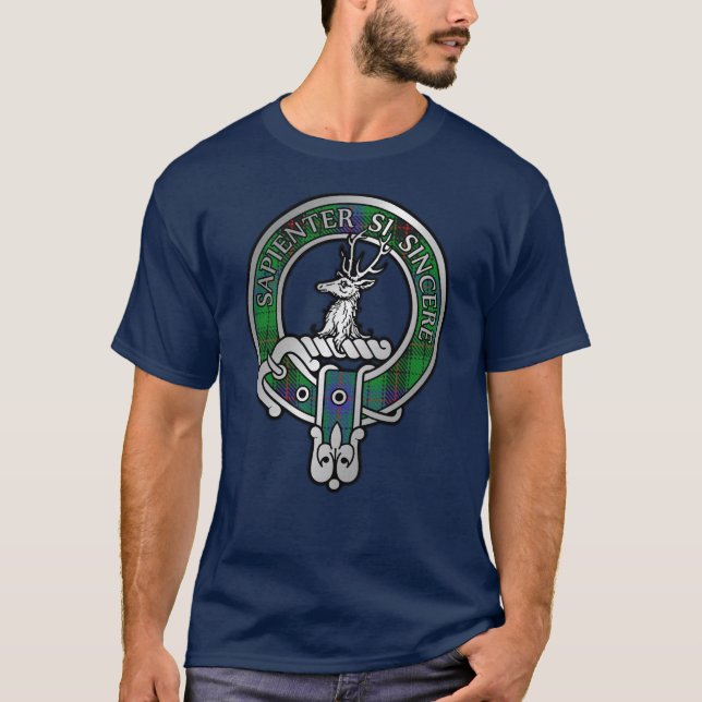 Clan Davidson Crest & Tartan T-Shirt (Frente)