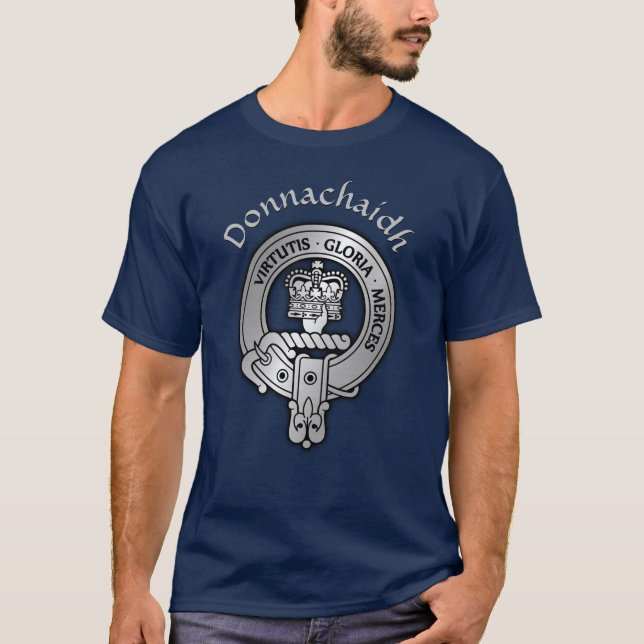 Clan Donnachaidh Crest & Tartan T-Shirt (Frente)
