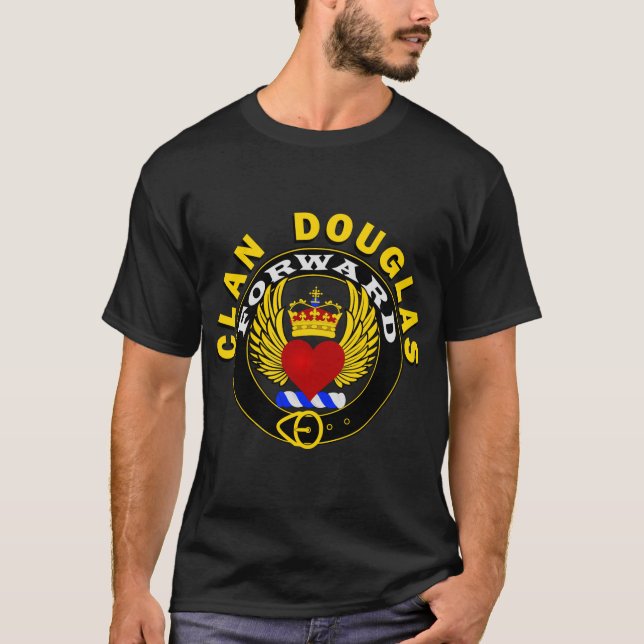 Clan Douglas "FORWARD" num T-Shirt com Cinta de Cí (Frente)