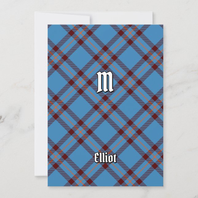 Clan Elliot Ancient Tartan Convite (Frente)