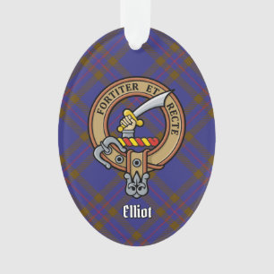 Clan Elliot Crest sobre Ornamento Moderno de Tarta