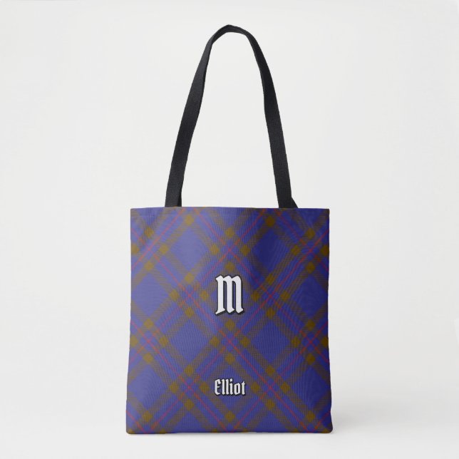 Clan Elliot Modern Tartan Tote Bag (Frente)