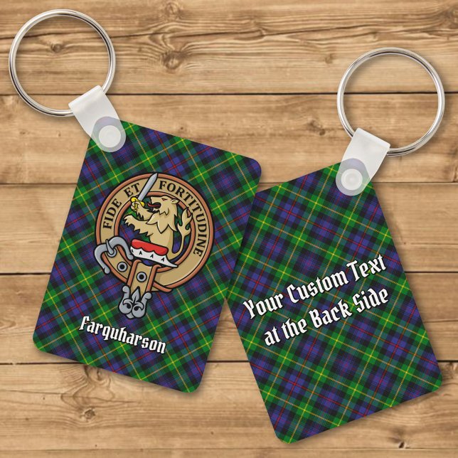 Clan Farquharson Crest sobre Tartan Chaveiro (Criador carregado)