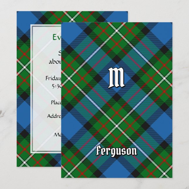 Clan Ferguson Tartan Convite (Frente/Verso)