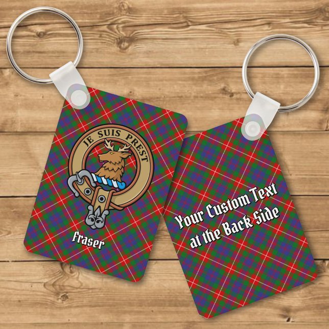 Clan Fraser do Lovat Crest sobre Tartan Chaveiro (Criador carregado)