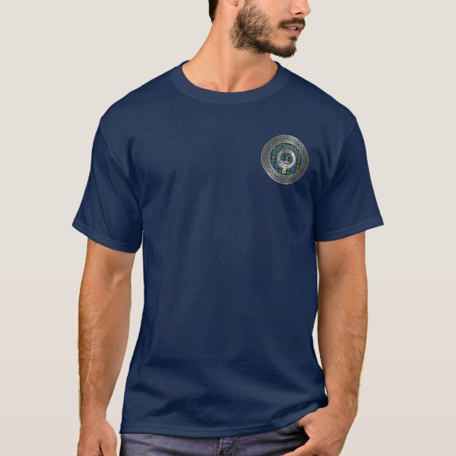 Clan Gordon Crest & Tartan Knot T-Shirt (Frente)