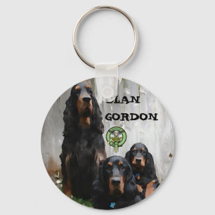 CLAN GORDON, Gordon Setter Painting Chaveiro