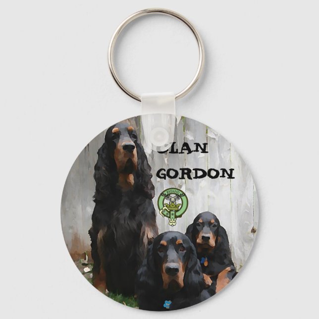 CLAN GORDON, Gordon Setter Painting Chaveiro (Frente)