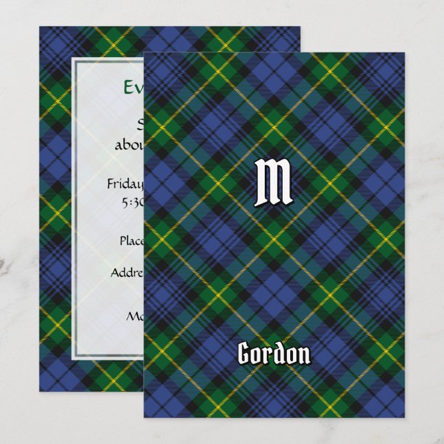 Clan Gordon Tartan Convite (Frente/Verso)