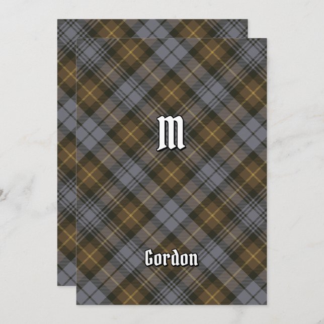 Clan Gordon Weathered Tartan Convite (Frente/Verso)
