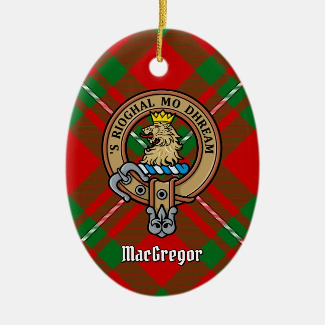 Clan Gregor Crest sobre Ornamento Cerâmico de Tart (Frente)