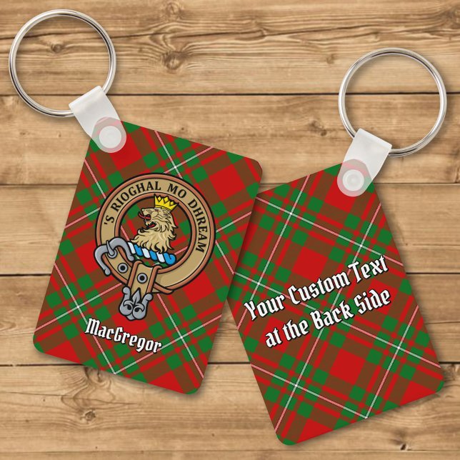 Clan Gregor Crest sobre Tartan Chaveiro (Criador carregado)