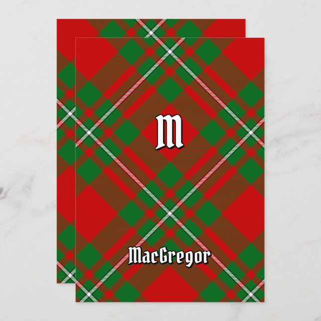Clan Gregor Tartan Convite (Frente/Verso)