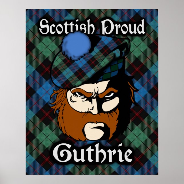 Clan Guthrie Scottish Tartan Poster (Frente)