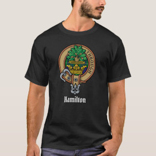 Clan Hamilton Crest por caçar T-Shirt Tartan