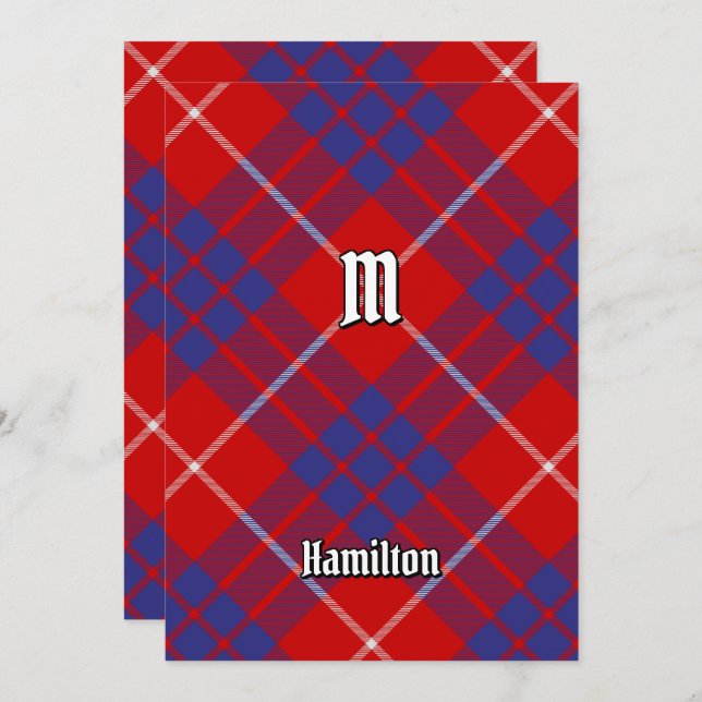 Clan Hamilton Red Tartan Convite (Frente/Verso)