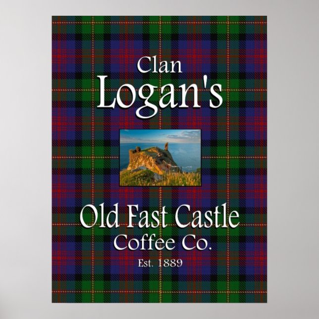 Clan Logan's Old Fast Castle Coffee Co. Poster (Frente)