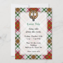 Clan MacAlister Crest over Dress Tartan Convite