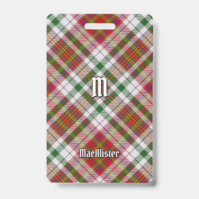 Clan MacAlister Vestir Crachá Tartan (Frente)