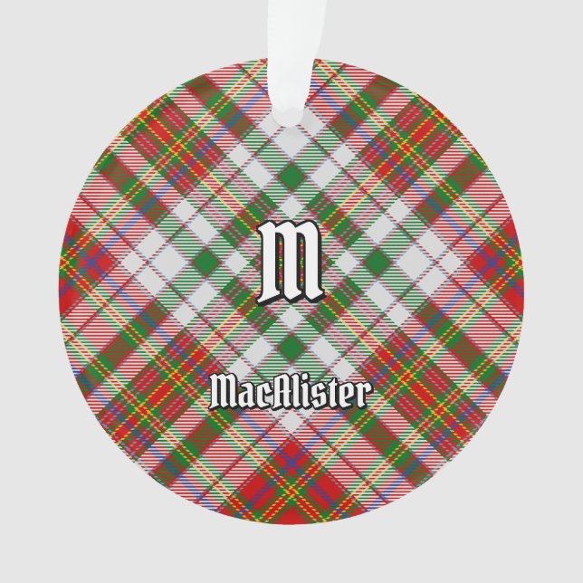 Clan MacAlister Vestir Ornamento do Tartan (Frente)