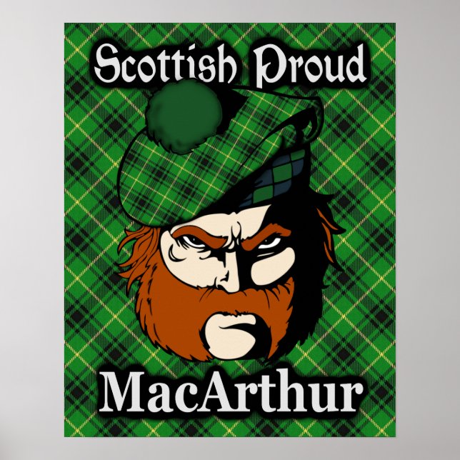 Clan MacArthur Scottish Tartan Poster (Frente)
