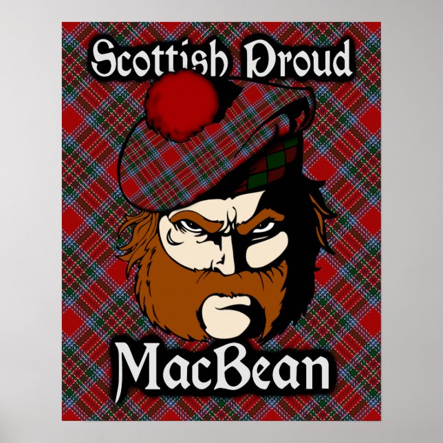 Clan MacBean Scottish Tartan Poster (Frente)