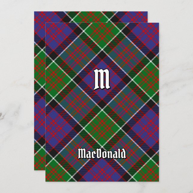 Clan MacDonald do Convite Tartan Clanranald (Frente/Verso)