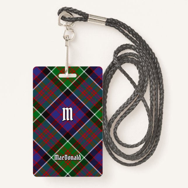 Clan MacDonald do Crachá Clanranald Tartan (Frente com cordão)