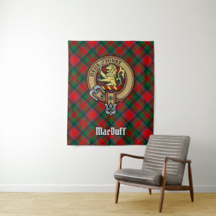 Clan MacDuff Crest sobre Tartan Tapeçaria