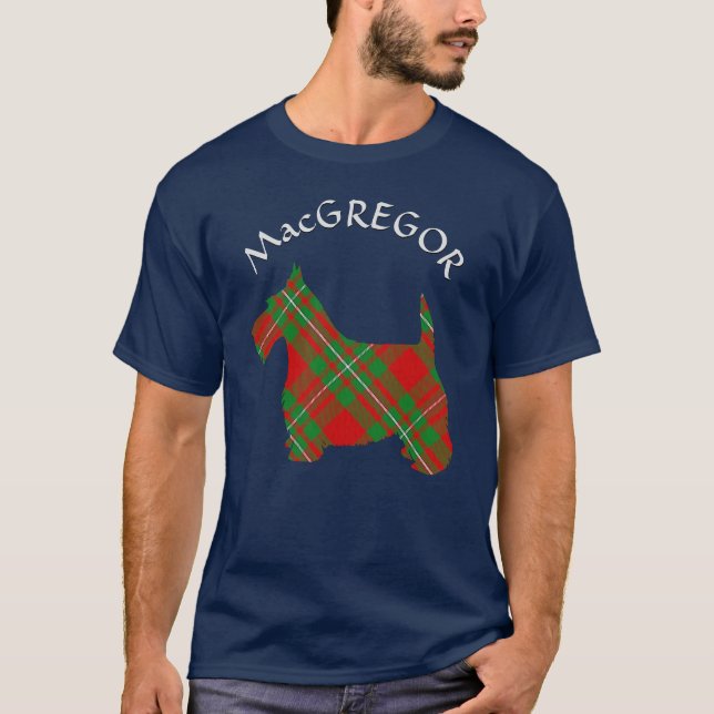 Clan MacGregor Tartan & Scottie T-Shirt (Frente)