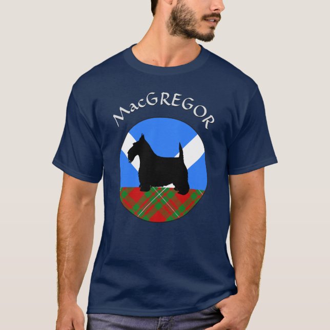 Clan MacGregor Tartan & Scottie T-Shirt (Frente)