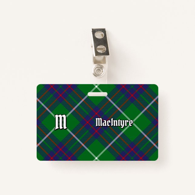 Clan MacIntyre caçando Crachá de Tartan (Frente com Clipe)