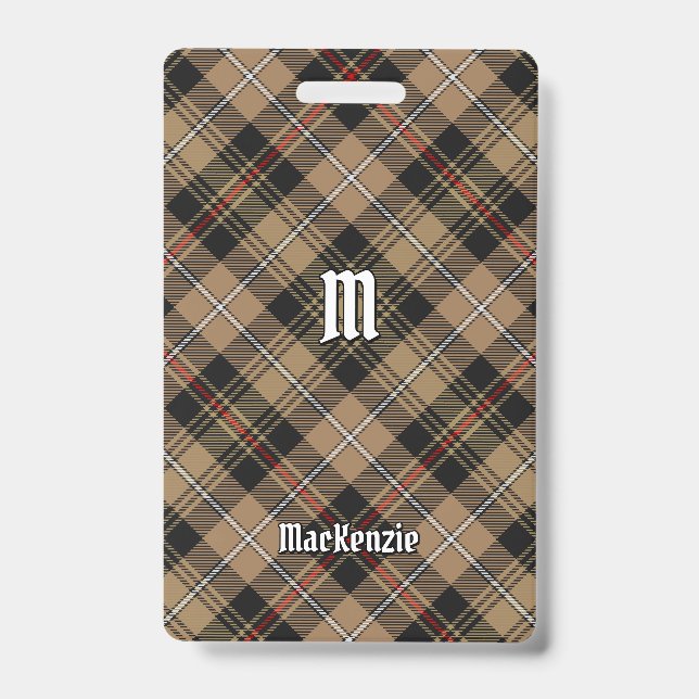 Clan MacKenzie Brown caçando Crachá de Tartan (Frente)