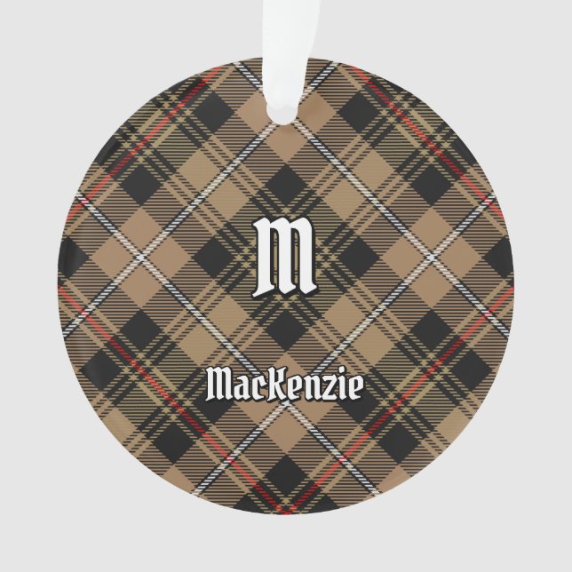 Clan MacKenzie caçando ornamento de marrom (Frente)