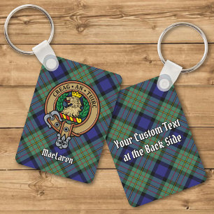Clan MacLaren Crest sobre Tartan Chaveiro