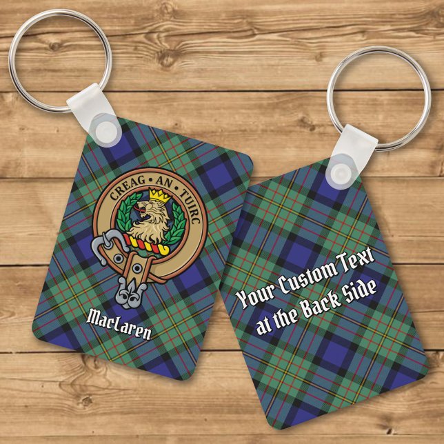 Clan MacLaren Crest sobre Tartan Chaveiro (Criador carregado)