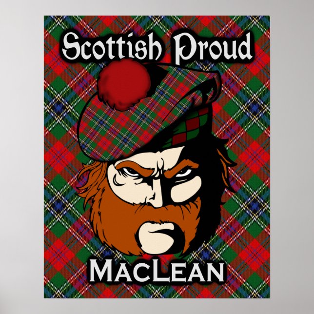 Clan MacLean Scottish Tartan Poster (Frente)