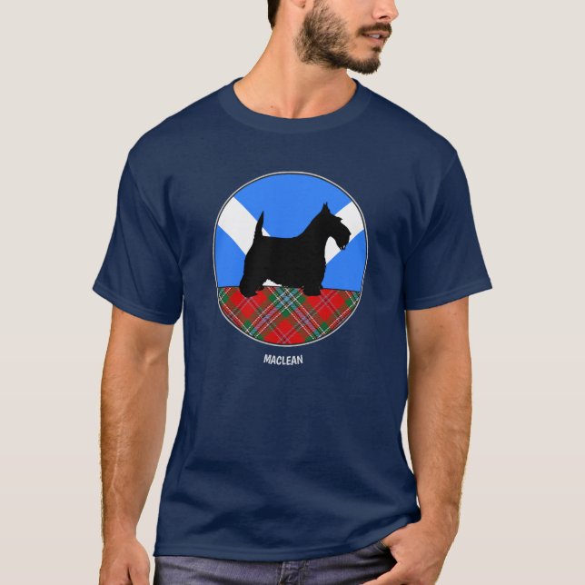 Clan MacLean Tartan & Scottie T-Shirt (Frente)