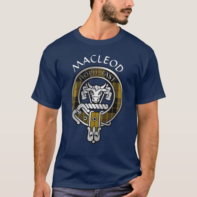 Clan MacLeod Crest & Tartan T-Shirt (Frente)