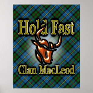 Clan MacLeod Scottish Tartan hold Fast Poster