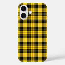 Clan MacLeod Tartan Xadrez amarela e preta